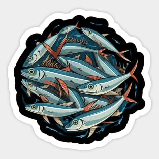 anchovies sea style good for diver Sticker